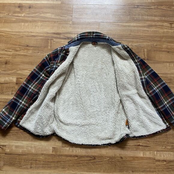 TAILOR VINTAGE Men's S Plaid Flannel Sherpa Fleece Lined Shacket Grunge Workwear - Picture 5 of 15